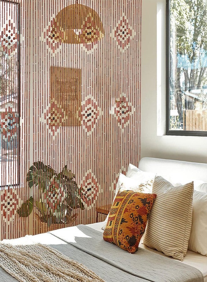 Boshen Bamboo Beaded Curtain Boho Bead Curtain 52 Strands 35.4x74.8inch Natural Wooden Door Bead Curtain Handmade for Doorway Hanging Door Beads Room Divider Home Decor - Image 4